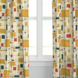 Spoonflower Two Panel Linen/Cotton Geometric Curtains 50" x 84"